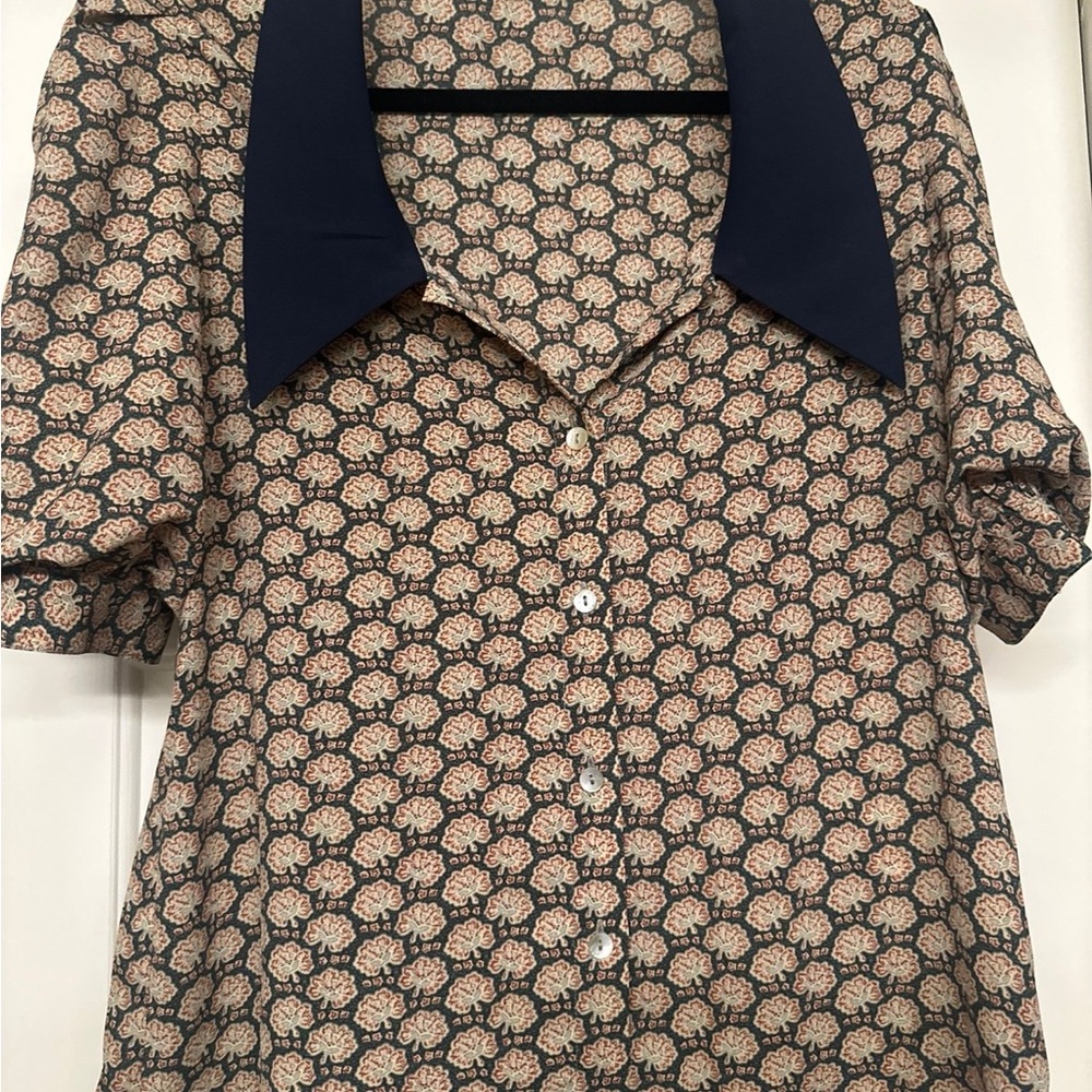 J.ING Tan Buttoned Blouse with Notched Collar - Picture 3 of 5